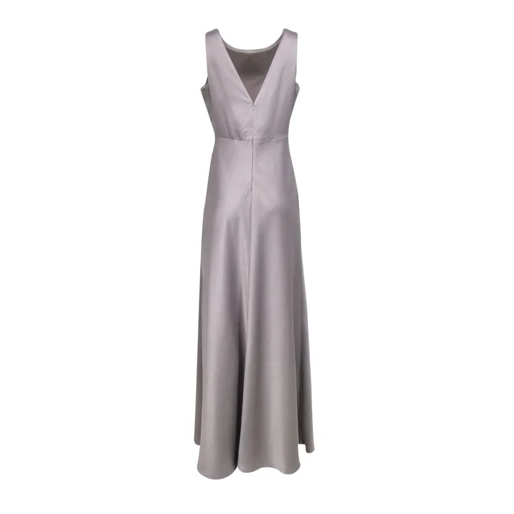 Sachin & Babi - Grey Satin Sleeveless Formal Dress Sz 8